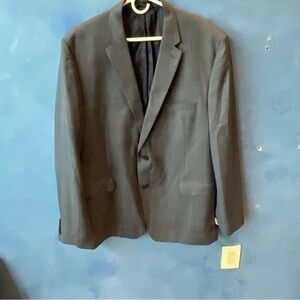 Lauren by Ralph Lauren Black Label.Charcoal Gray/Blue 100% wool Jacket sz 50L